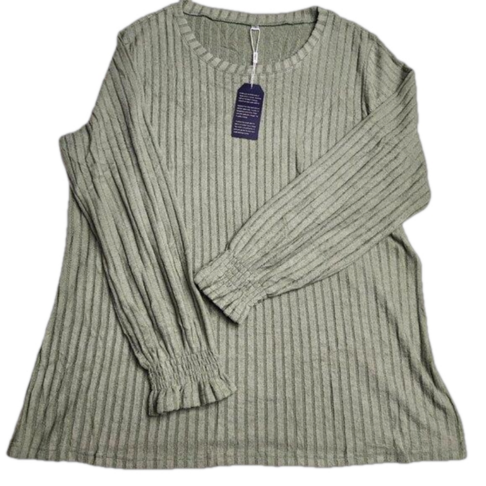 Lightweight ribbed sage green sweater size XXL NWT